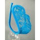 Blue Men's C-String With Lace Mesh Insert..