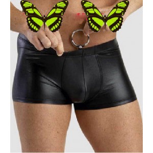 Pleather Boxers With Steel O Ring.