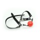 Soft Silicone Red Ball Gag With Black Adjustable Leather Head Strap.