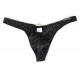 Black Steel O Ring  Pleather Thong.