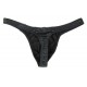 Black Steel O Ring  Pleather Thong.