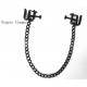 Steel Vise Nipple Clamps With Chain in Silver or Black.