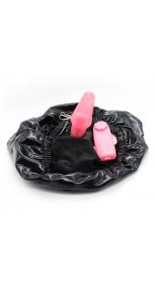 Black Spandex Brief's With Vibrating Pink Soft Anal Plug.