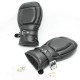 Black Leather Hand Mitts With Lockable Straps.