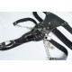 Men's Black Leather Chastity Bondage Suit.