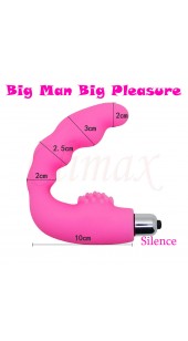 Prostate Dual Stimulator in Pink With Batteries.