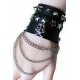 Punk Skull  Faux Leather Bracelet with Chains.