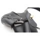 Black Pleather Front Pouch With Zips and  Adjustable Straps and Lock's.