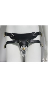 Black Leather Waist Harness For CB Series Chastity Devices.