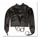 Black Faux Leather Bondage Jacket .