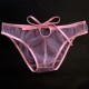 Pink or Black  Stretch Mesh Briefs With Front Hole and Tie Strap.