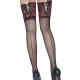 Fashion Sheer Cuban Heel Back Seam Stockings With Silicone Lace Top.