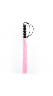 Pink Cord Whip With Black Handle.