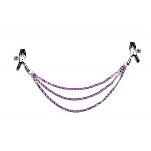 Adjustable Nipple Clamp's With Purple Linking Chain's.