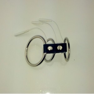 Three Steel Cock Ring Electro Sex Set.