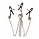 Adjustable Nipple Clamp's With Linking Chain and Clit Clamp With Bells.