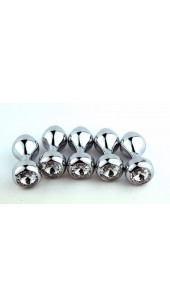 Small Steel Anal Plug With Clear Rhinestone Feature.