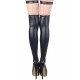 Black Spandex & Gold Chain Thigh High Stockings