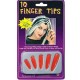 Ten Long Finger Tips in Red or Black.
