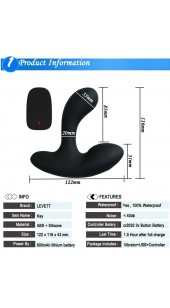 Levett Wireless Ten Function Remote Prostate Stimulator With Two Motors.