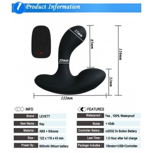 Levett Wireless Ten Function Remote Prostate Stimulator With Two Motors.