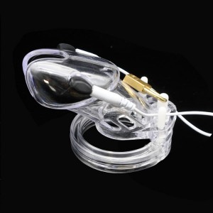 ECB Small Electrosex Chastity Devices in Red, Clear or Black.
