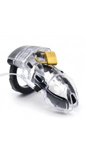 Black Jack Size Electrosex Chastity Devices in Clear or Black.