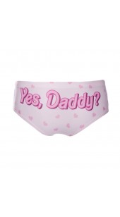 YES DADDY Womens Panties With Hearts in One Size. 