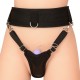 Black Adjustable Waist Belt With Clip On Thong With Vibrating Bullet.