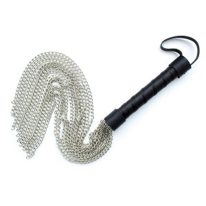 Metal Chain Whip With Black Handle.