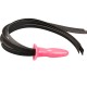 Soft Anal Plug With Coloured Pu Leather Whip in Three Colour's.