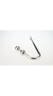 Twin Ball Steel Anal Hook With Ring End in Two Sizes.