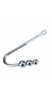 Triple Ball Steel Anal Hook With Ring End.