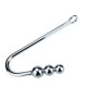 Triple Ball Steel Anal Hook With Ring End.