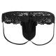 Black Lace Jock Strap With Spandex Front Pouch in a Range of Size's.