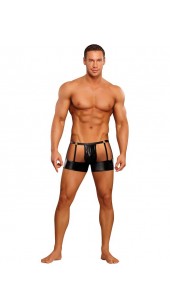 Shiny Black Spandex Open Back Boxer's in a Range of Size's.