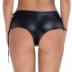 Black Women's Patent Leather Lace Up Shorts in Two Size's. 