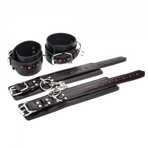 Black Leather Wrist Restrains. 