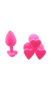 Pink Soft Silicone Anal Jewelry With Hart Shaped End With BE Mine.