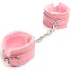 Pink Leather Wrist Restrains With Soft Lining.