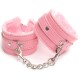 Pink Leather Wrist Restrains With Soft Lining.