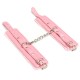Pink Leather Wrist Restrains With Soft Lining.