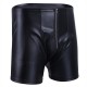 Faux Leather Front Zippered Open Back Short Pants. 