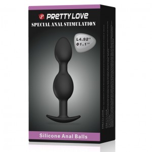 Pretty Love Silicone Anal Balls Anal Plug With Twin Bulbs. 