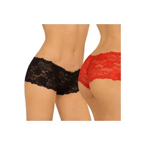 Black or Red Lace Medium Rise Panties in A Range Of Sizes.