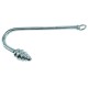 Ribbed Ball Steel Anal Hook With Ring End.