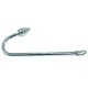 Ribbed Ball Steel Anal Hook With Ring End.