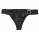 Black Pleather Thong With Front O Ring Detail in Three Sizes.