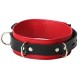 Red and Black Leather Collar With Heavy Duty Chain Lead.