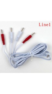 Electrosex Four Wire Set With 2.5mm Plug and White/Red 4-Pin Tip